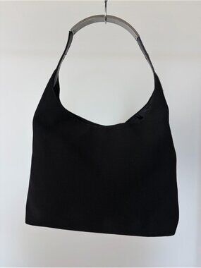 Gucci Tom Ford Black Canvas Metal Strap Handbag
